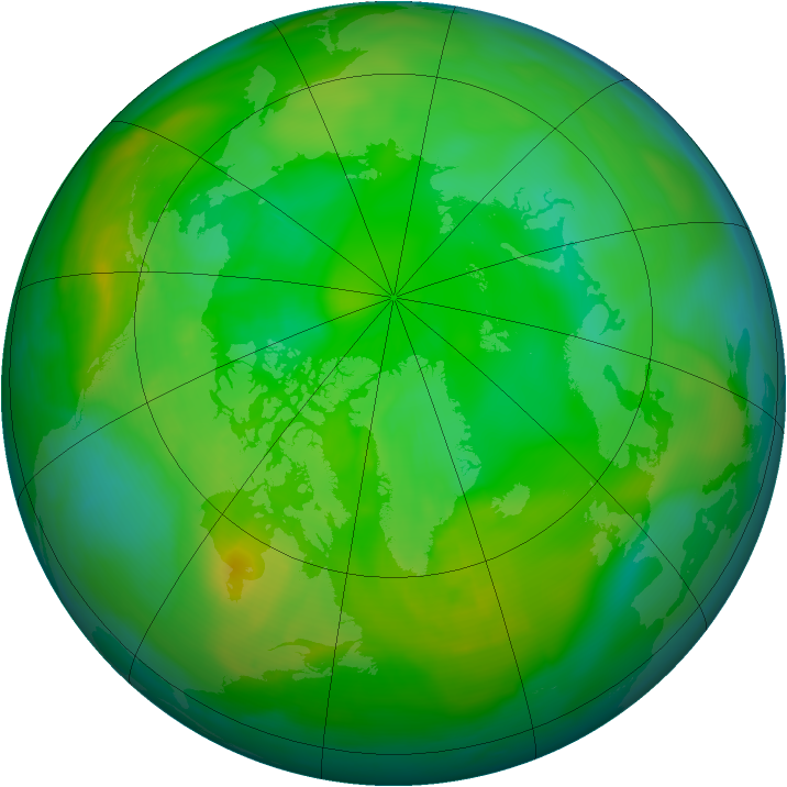Arctic ozone map for 06 July 2007